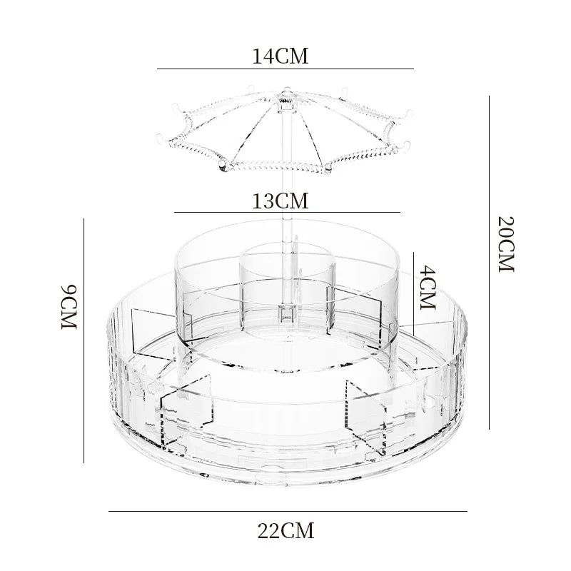Jewelry Organizer Storage Box Transparent Delicate