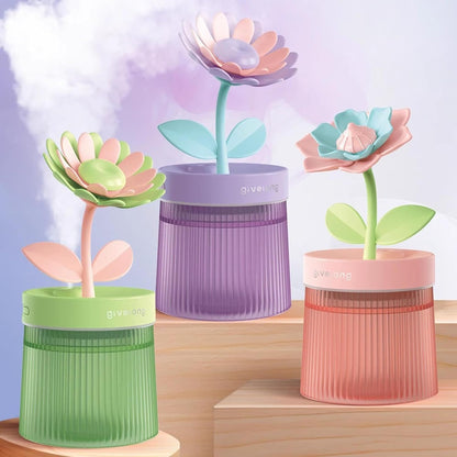 Flower Design Mini USB Air Humidifier & Aroma Diffuser