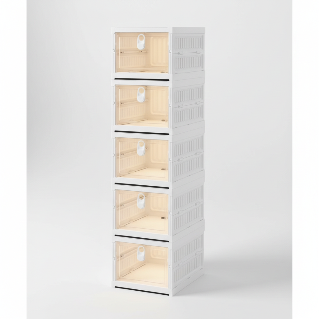 Transparent Foldable Shoe Rack 5 Tiers